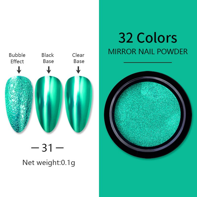 Metallic Mirror Nail Art Pigment Powder
