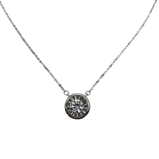 Zircon Necklace, Circle Necklace, Choker Necklace