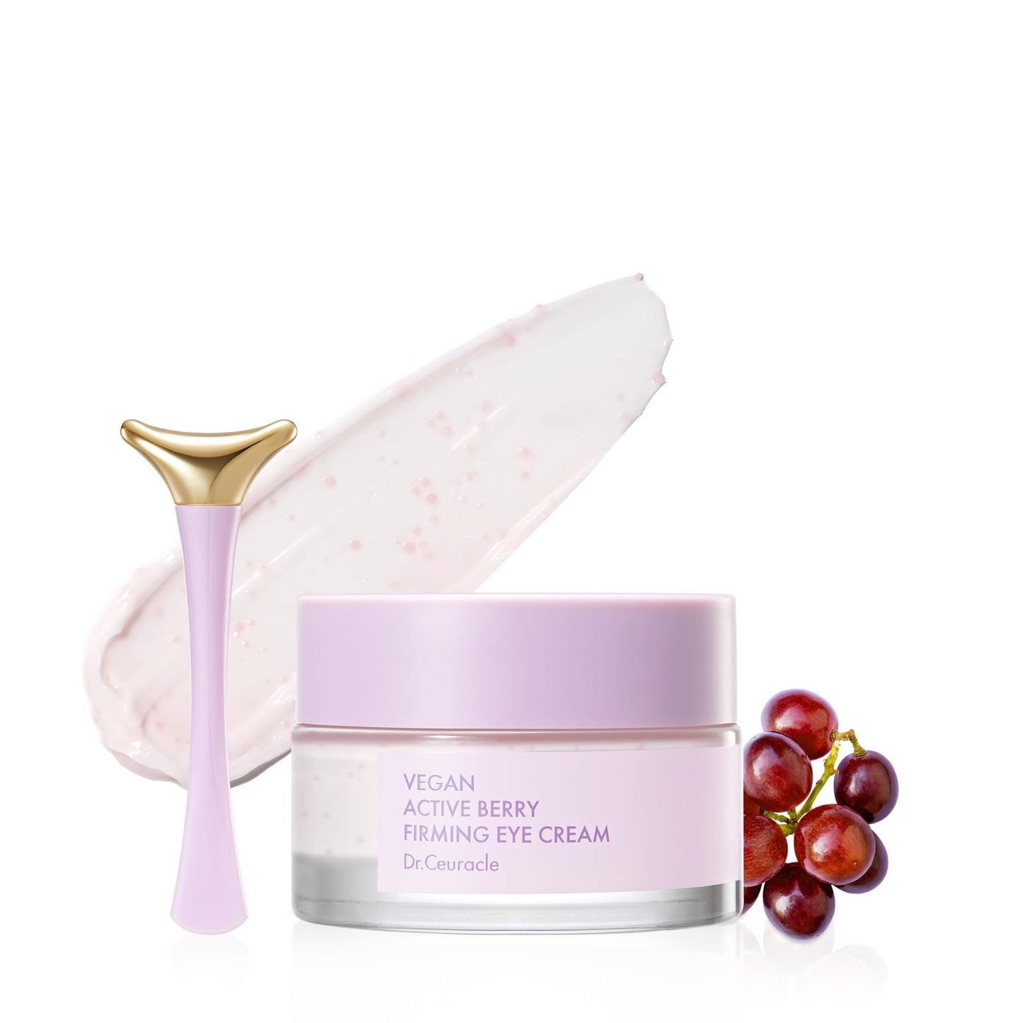 Dr.Ceuracle Vegan Active Berry Firming Eye Cream with Applicator (32g / 1.12 oz.) - Hydrating Resveratrol Eye Treatment for Dark Circles and Puffiness