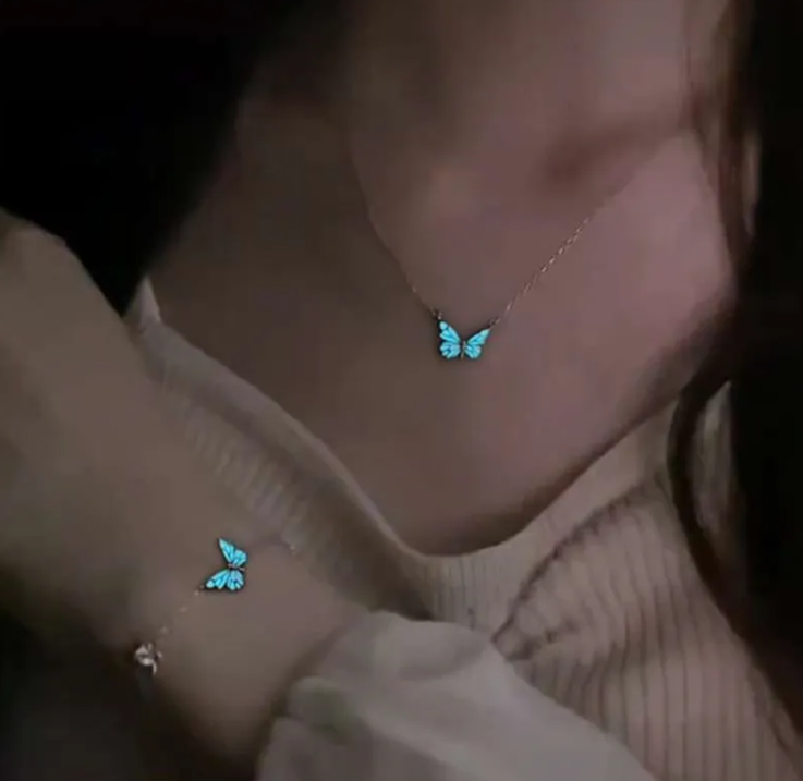 Butterfly Glow Necklace and Bracelet