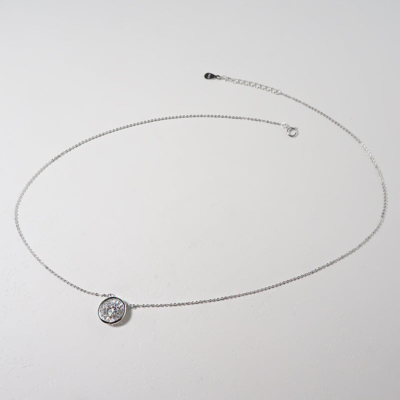Zircon Necklace, Circle Necklace, Choker Necklace